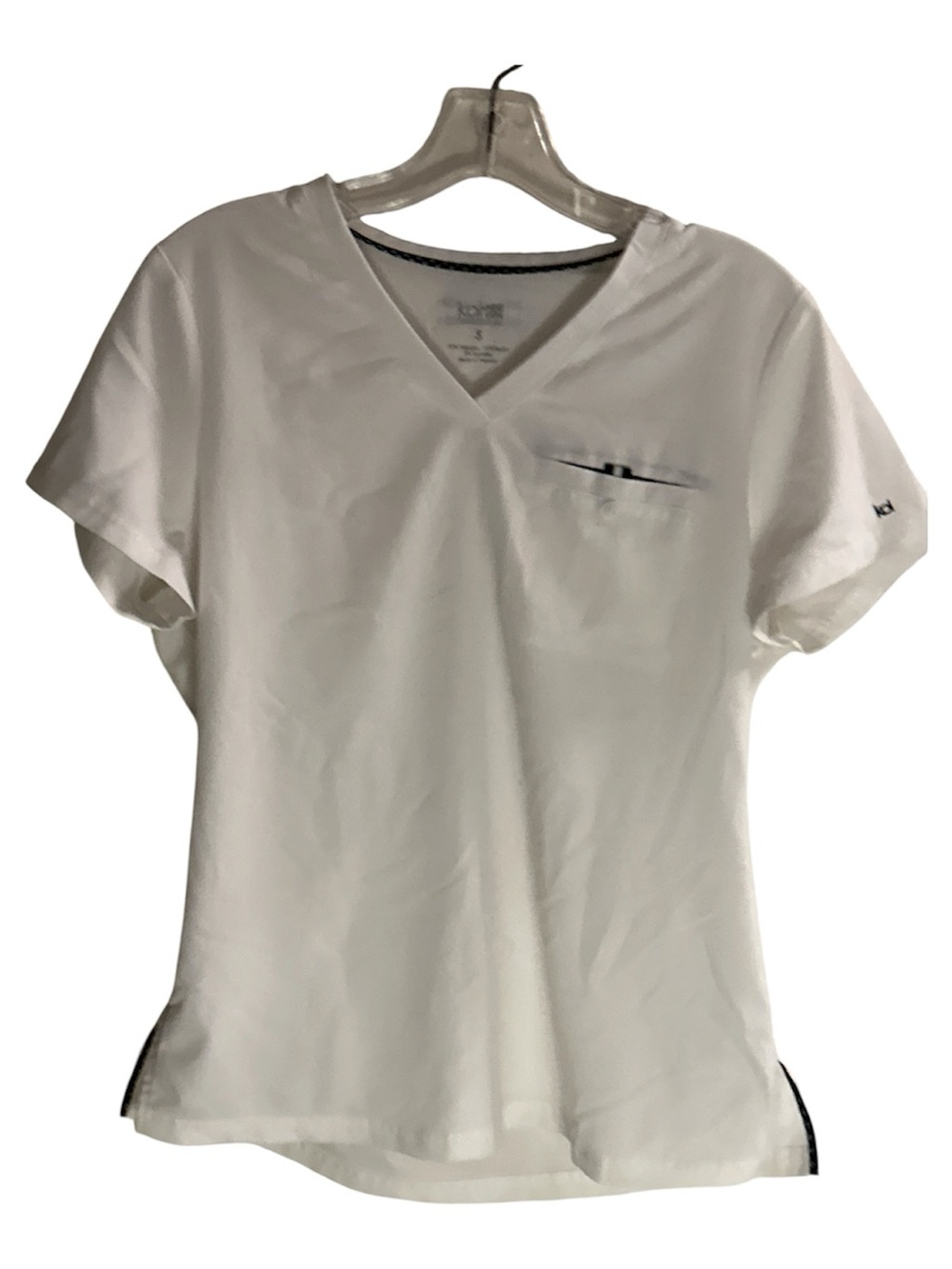 koi White V-Neck Medical Scrub Top